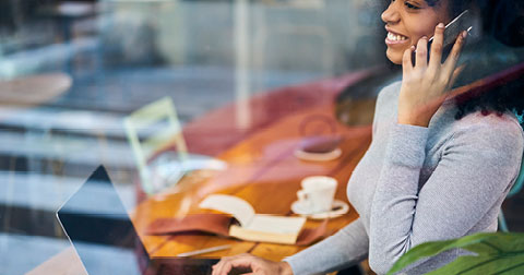Woman talking on cell phone